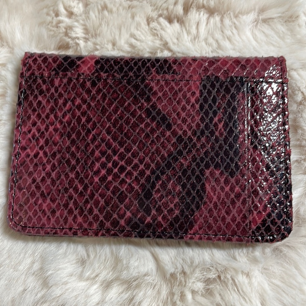 Nordstrom Burgundy Python Snakeskin Wallet - Picture 3 of 9
